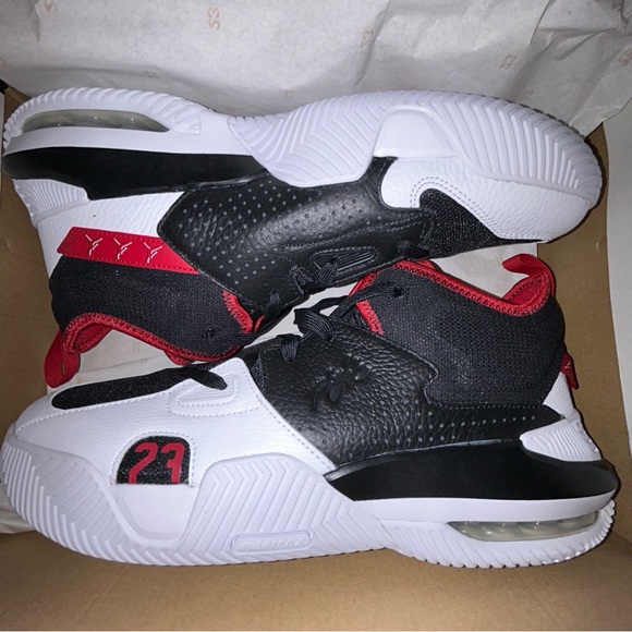 Jordan Black and Red High-Top Sneakers - Picture 1 of 6